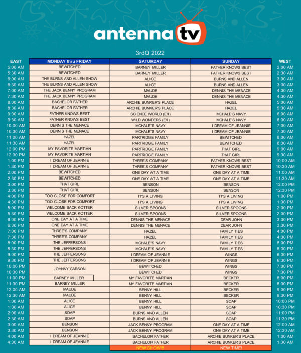 EastWest Schedule Antenna TV