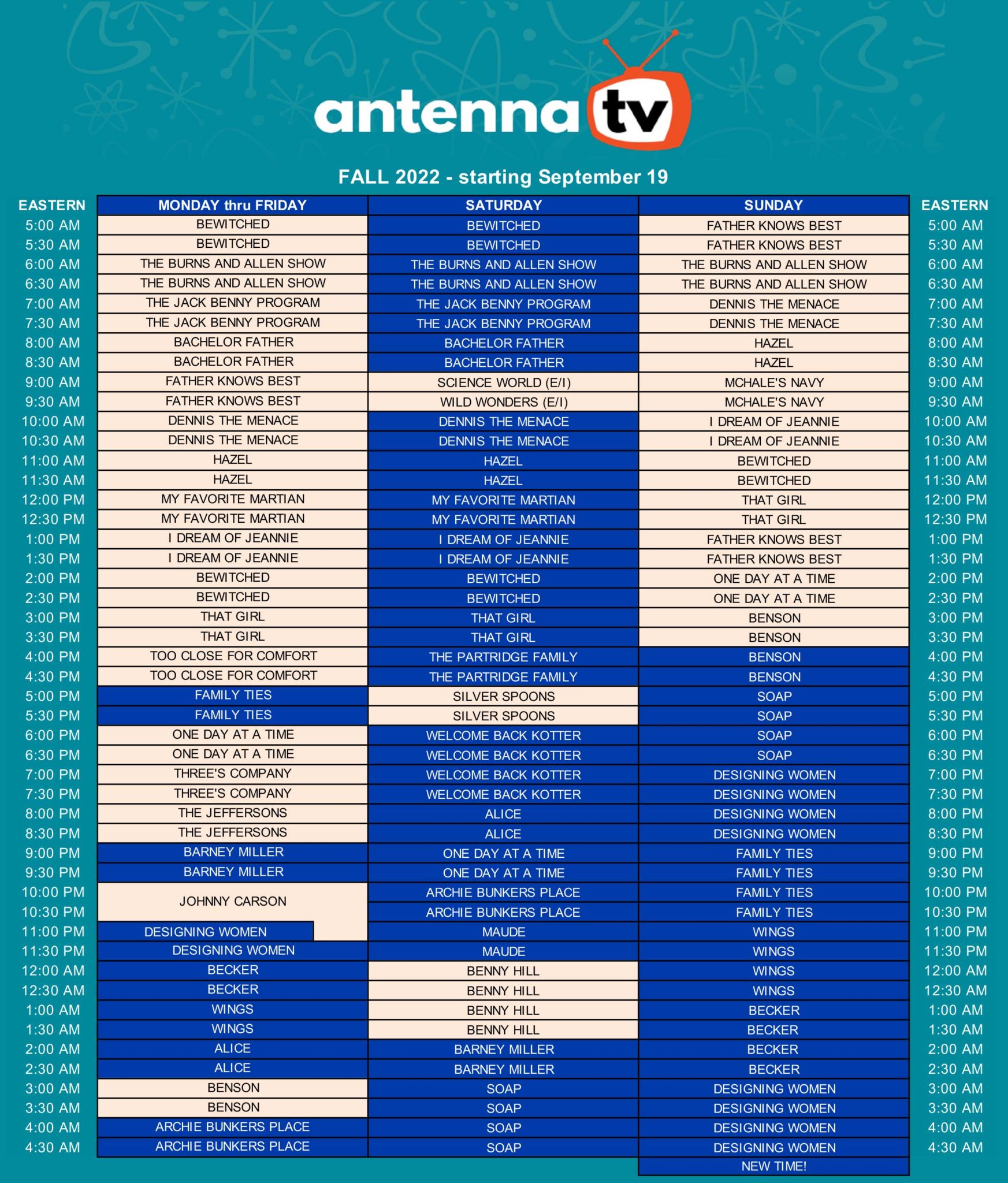 Eastern Schedule - Antenna TV