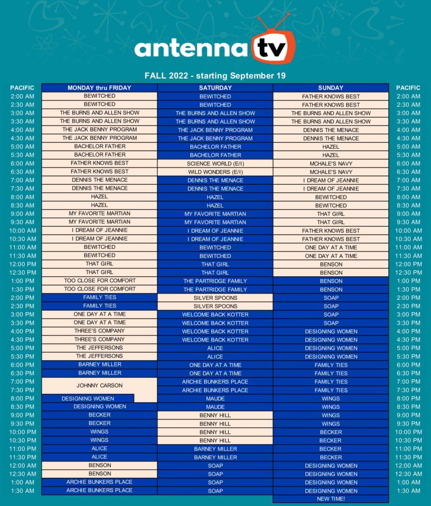 Pacific Schedule - Antenna TV